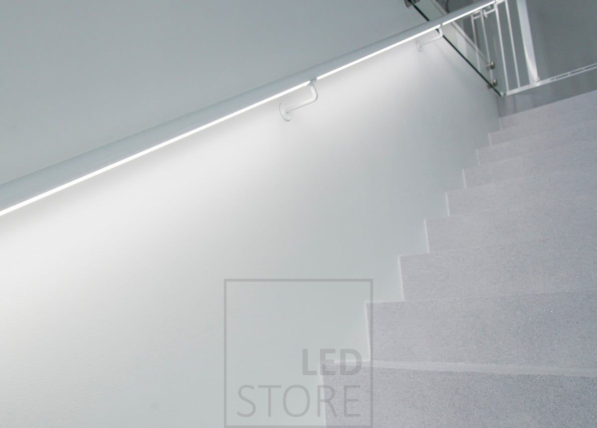 Balustrade lighting, illuminates the staircase with soft and indirect light.